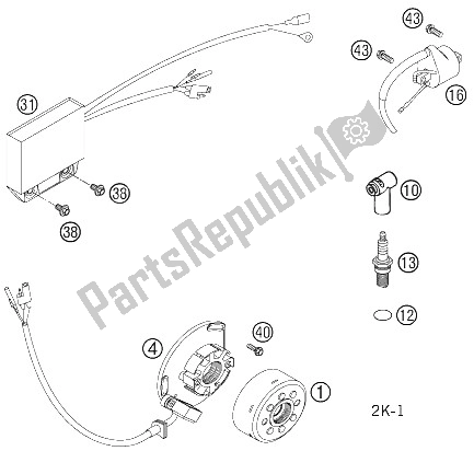 All parts for the Ignition System of the KTM 125 SX Europe 2005
