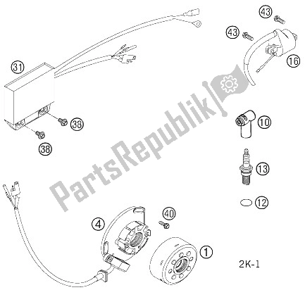 Tutte le parti per il Sistema Di Accensione del KTM 125 SX Europe 2005