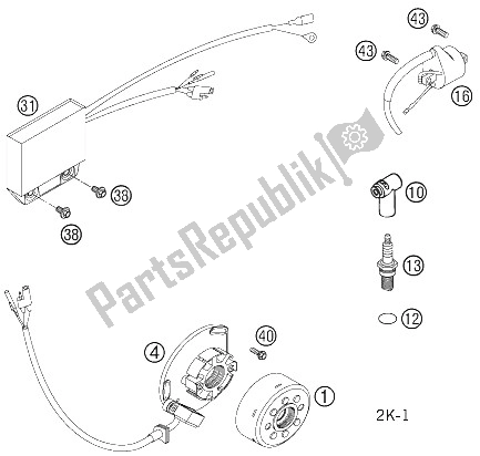 Todas as partes de Sistema De Ignição do KTM 125 SXS Europe 2005