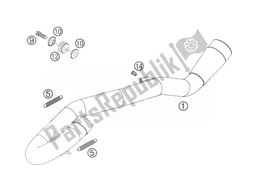 Tutte le parti per il Collettore del KTM 250 SX F Europe 2007