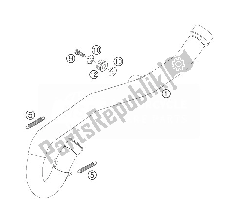 Toutes les pièces pour le Collecteur D'échappement du KTM 250 EXC F Europe 2007