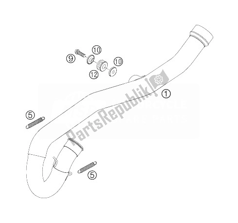 Tutte le parti per il Collettore Di Scarico del KTM 250 XCF W USA 2007