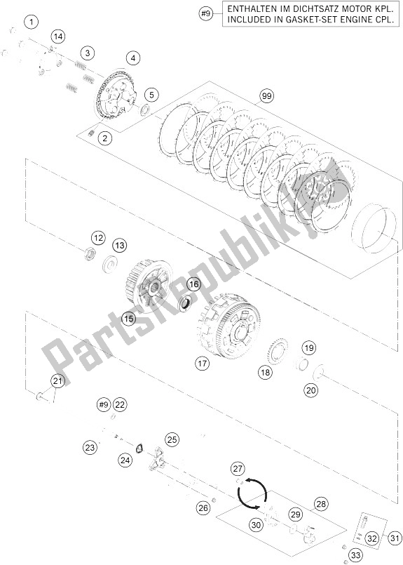 Todas as partes de Embreagem do KTM 1190 RC8 R White France 2015