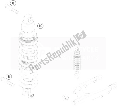 All parts for the Monoshock of the KTM 200 EXC Australia 2014