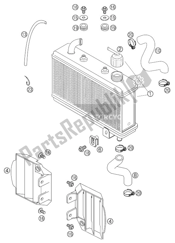 Todas as partes de Sistema De Refrigeração 50 Sx Lc 2002 do KTM 50 SX PRO Junior LC Europe 2003