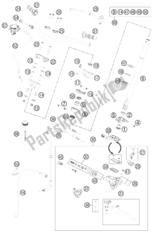 Todas las partes para Manillar, Controles de KTM 525 XC ATV Europe 2011