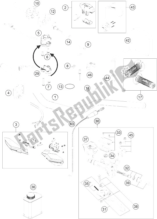 Toutes les pièces pour le Guidon, Commandes du KTM 300 EXC Australia 2016