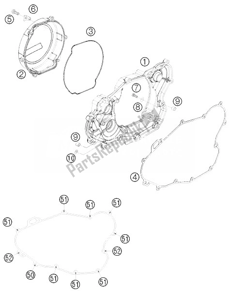 Toutes les pièces pour le Couvercle D'embrayage du KTM 400 EXC Europe 2010