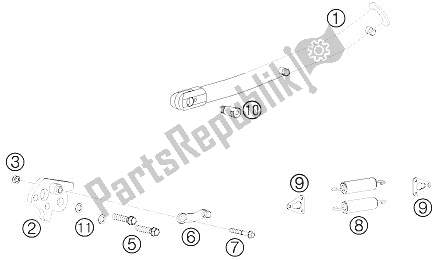 Tutte le parti per il Cavalletto Laterale / Centrale del KTM 690 Rally Factory Replica Europe 2008