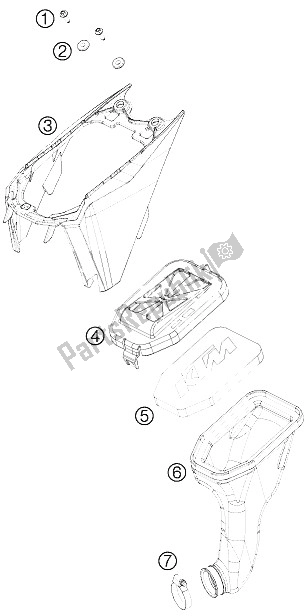 Toutes les pièces pour le Boîte De Filtre à Air du KTM 50 SX Europe 2012