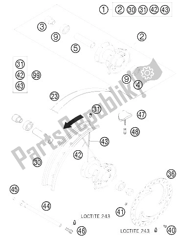 Todas las partes para Rueda Delantera de KTM 65 XC USA 2008