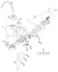 tanque de combustible, asiento, tapa 65 sx