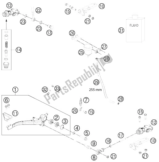 Todas las partes para Control De Freno Trasero de KTM 450 Rally Factory Replica Europe 2011