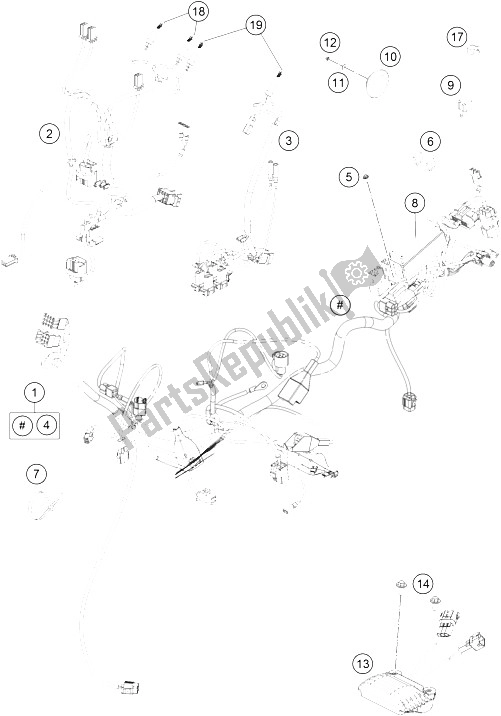 All parts for the Wiring Harness of the KTM 450 Rally Factory Replica Europe 2015