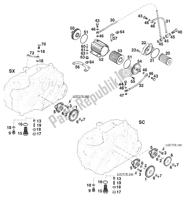 Todas las partes para Sistema De Lubricación Sx, Sc '97 de KTM 400 Super Comp WP Europe 1997