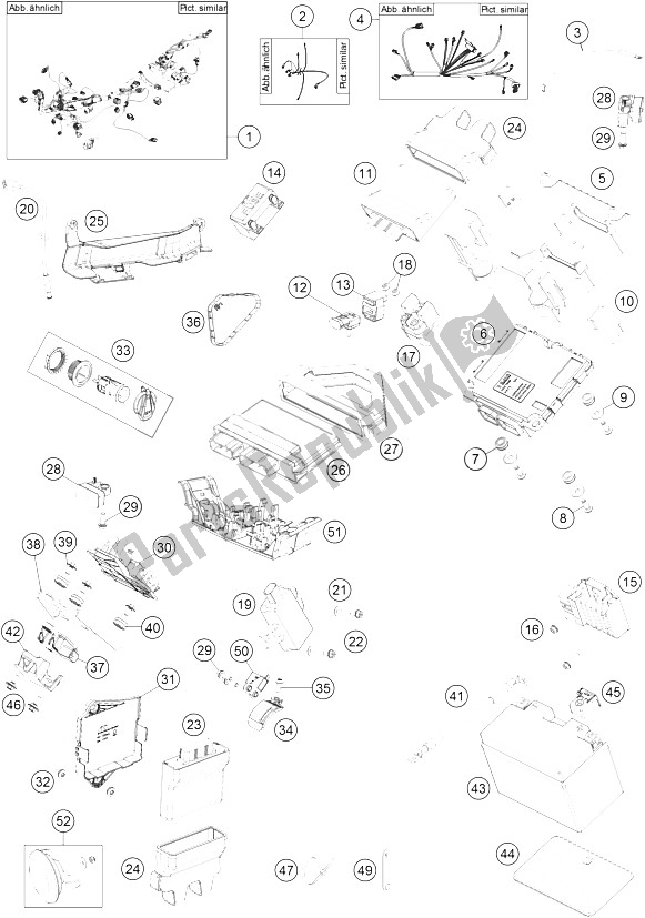 All parts for the Wiring Harnes of the KTM 1290 Super Duke GT Grey ABS 16 USA 2016