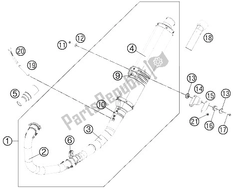 All parts for the Exhaust System of the KTM 450 Rally Factory Replica Europe 2012