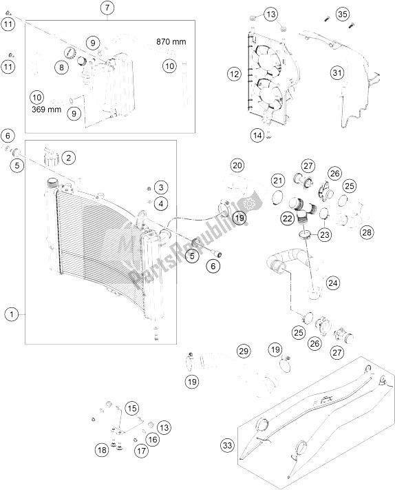 All parts for the Cooling System of the KTM 1050 Adventure ABS Europe 2015