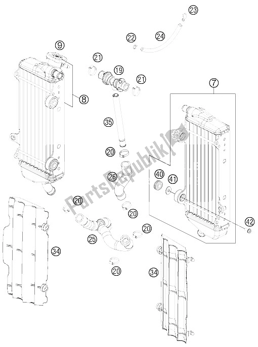 Todas as partes de Sistema De Refrigeração do KTM 250 SX F Europe 2015