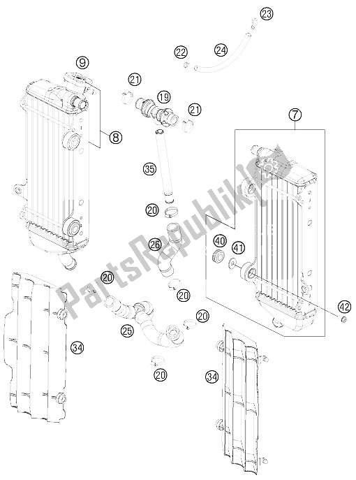 Tutte le parti per il Sistema Di Raffreddamento del KTM 350 XC F USA 2012