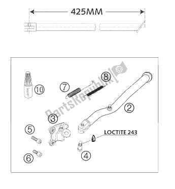 All parts for the Side Stand 660 Smc of the KTM 660 SMC Australia United Kingdom 2004