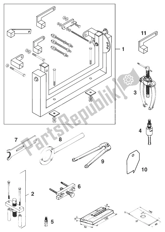 Toutes les pièces pour le Outils Spéciaux 60/65 Ccm '98 du KTM 65 SX Europe 1999