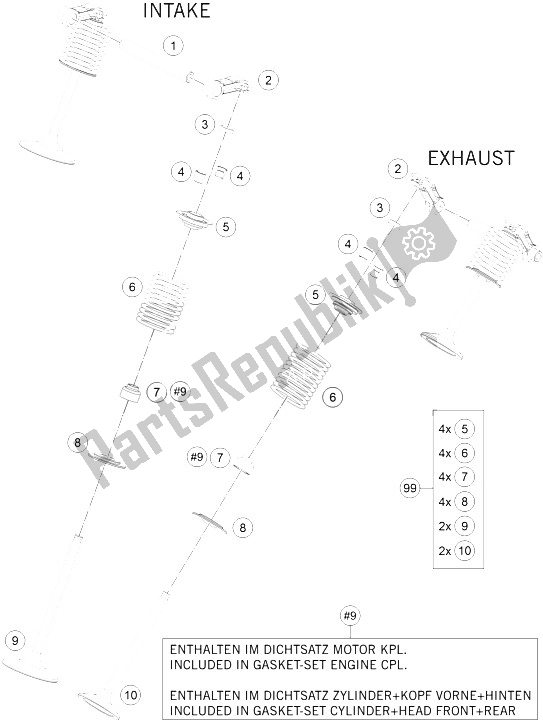 Todas las partes para Accionamiento De Válvula de KTM 1190 Adventure R ABS USA 2016
