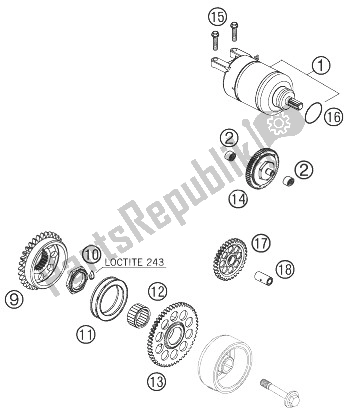 Toutes les pièces pour le Démarreur électrique du KTM 450 SXS F Europe 2007