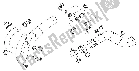 All parts for the Manifold 625 Sc, Sc Sm 2002 of the KTM 625 SC Europe 2002