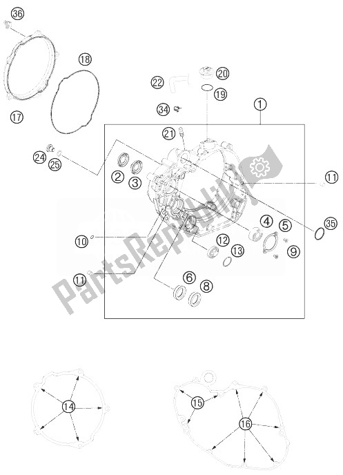 Tutte le parti per il Coperchio Frizione del KTM 450 Rally Factory Replica Europe 2014