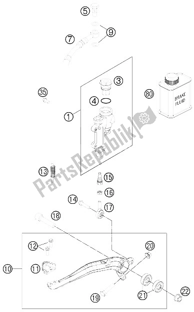 All parts for the Rear Brake Control of the KTM 150 SX Europe 2015