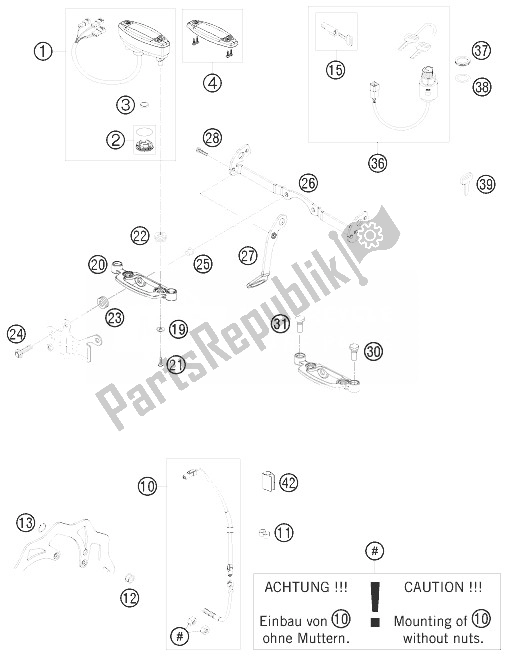 Todas las partes para Instrumentos / Sistema De Bloqueo de KTM 450 EXC USA 2010