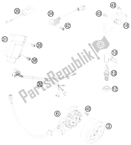 All parts for the Ignition System of the KTM 200 XC W South Africa 2008