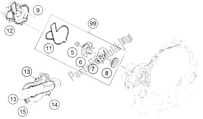 Todas as partes de Bomba De água do KTM 450 SX F Europe 2015