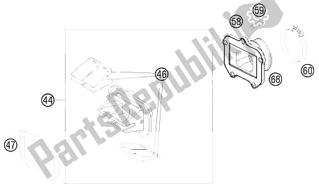 All parts for the Reed Valve Case of the KTM 125 EXC Factory Edit Europe 2011