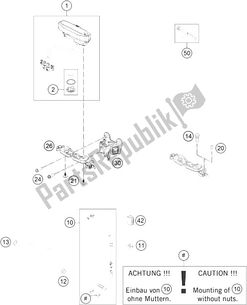 Wszystkie części do Instrumenty, System Zamków KTM 200 EXC Australia 2015