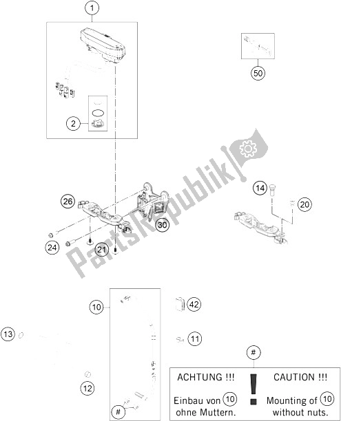 All parts for the Instruments, Lock System of the KTM 200 EXC Europe 2015