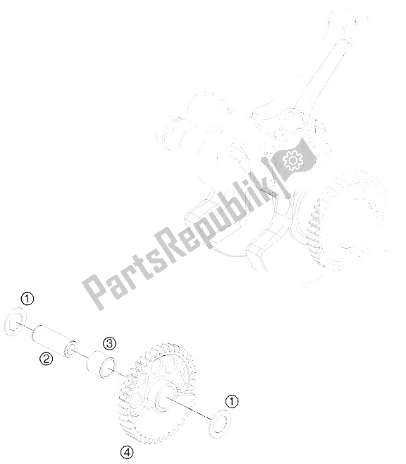 All parts for the Balancer Shaft of the KTM 1190 RC8 R Black France 2012