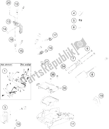 All parts for the Wiring Harness of the KTM 350 XC F USA 2015