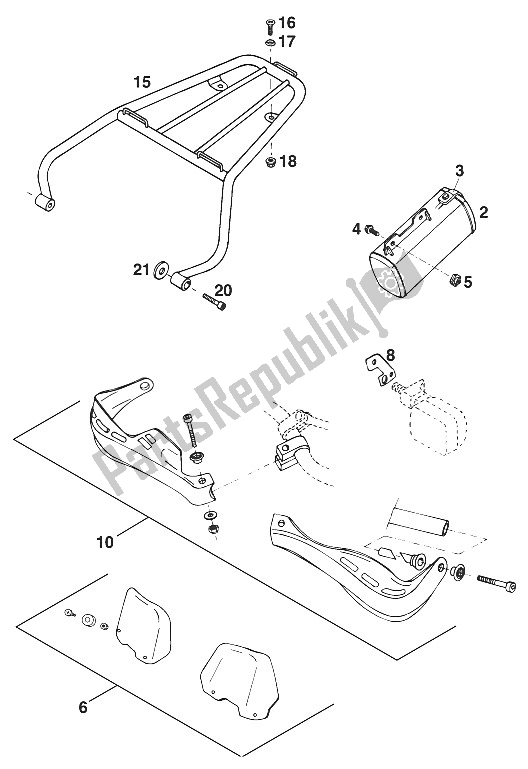 Tutte le parti per il Accessori 125 '95 del KTM 125 SX Marz OHL USA 1995