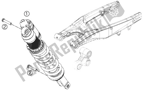 All parts for the Shock Absorber of the KTM 250 SX F Europe 2012