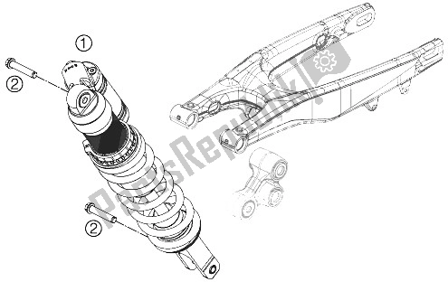 All parts for the Shock Absorber of the KTM 250 SX F USA 2012