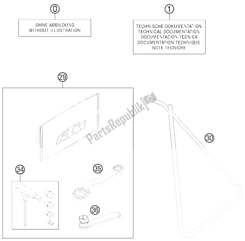 All parts for the Accessories Kit of the KTM 65 SX Europe 2012