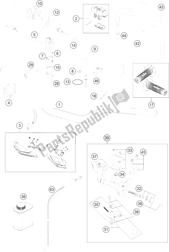 Toutes les pièces pour le Guidon, Commandes du KTM 300 EXC Europe 2015