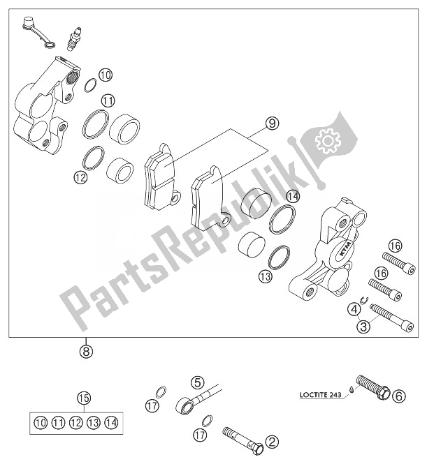 Todas las partes para Pinza De Freno Delantera 65 Sx de KTM 65 SX Europe 2003