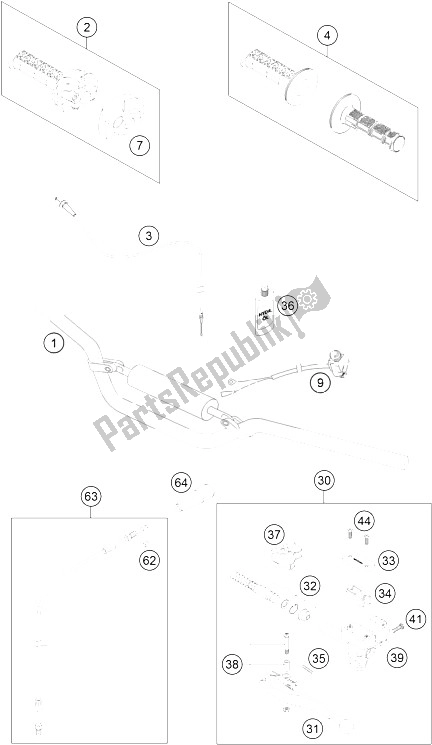 Toutes les pièces pour le Guidon, Commandes du KTM 65 SX Europe 2011