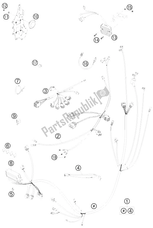 All parts for the Wiring Harness of the KTM 450 Rally Factory Replica Europe 2012