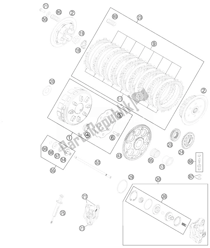 All parts for the Clutch of the KTM 450 Rally Factory Replica Europe 2014