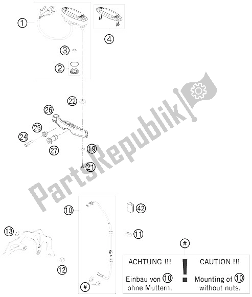 Todas las partes para Instrumentos / Sistema De Bloqueo de KTM 250 XC W USA 2012