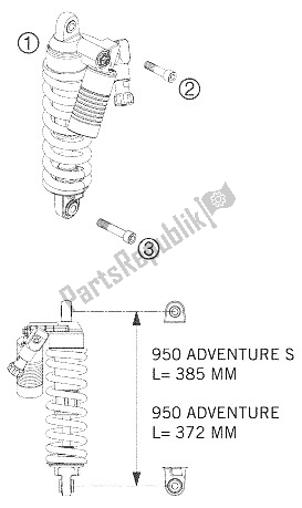 Todas las partes para Amortiguador de KTM 990 Adventure S Europe 2006